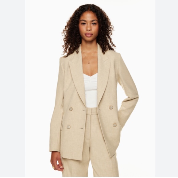 Aritzia Wilfred Destiny Blazer Heather Oat Beige Size 8 - Picture 1 of 5